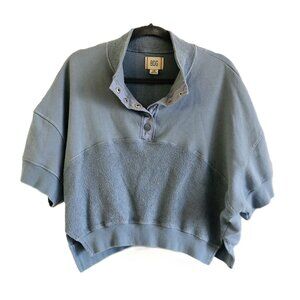 BDG Urban Outfitters Crop Top Mock Neck Snap Button Dolman Sleeve Size L